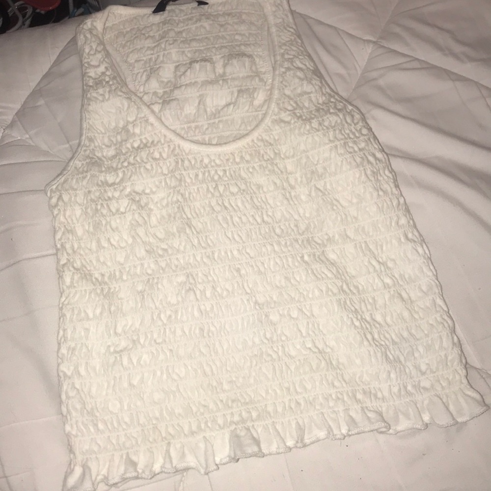 white crop top ruffle tank!